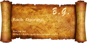 Bach Györgyi névjegykártya