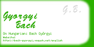 gyorgyi bach business card